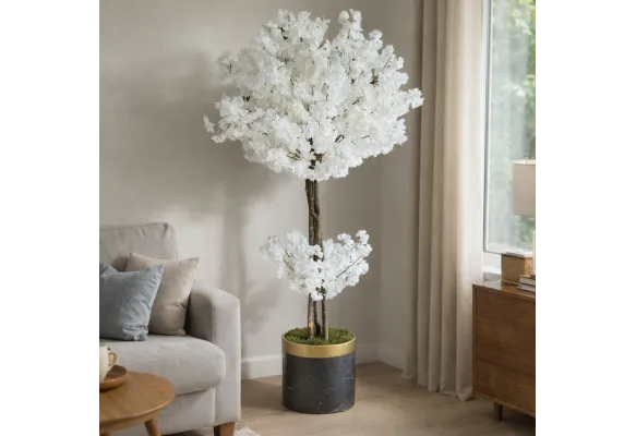 YAPAY BAHAR DALI AĞACI 185 CM BEYAZ